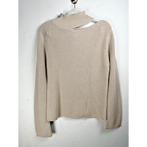 R+A Cozy Knit Cut Out Sweater Edgy Modern Quiet Luxury Old Money Minimalist XS